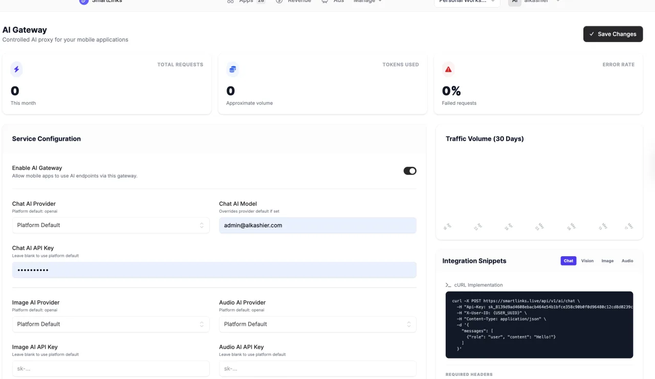 AI Gateway in SmartLinks