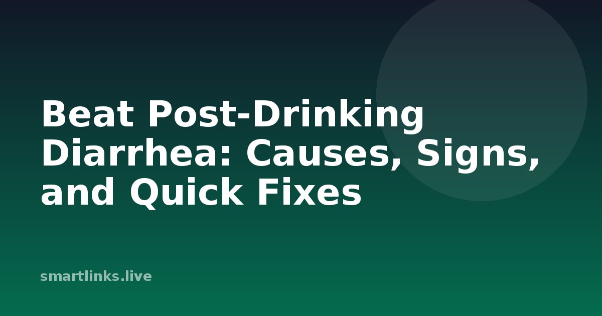 Illustration for Beat Post-Drinking Diarrhea: Causes, Signs, and Quick Fixes