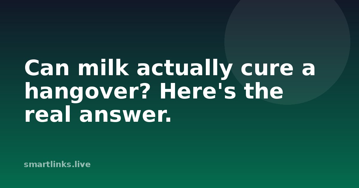 Illustration for Can milk actually cure a hangover? Here's the real answer.