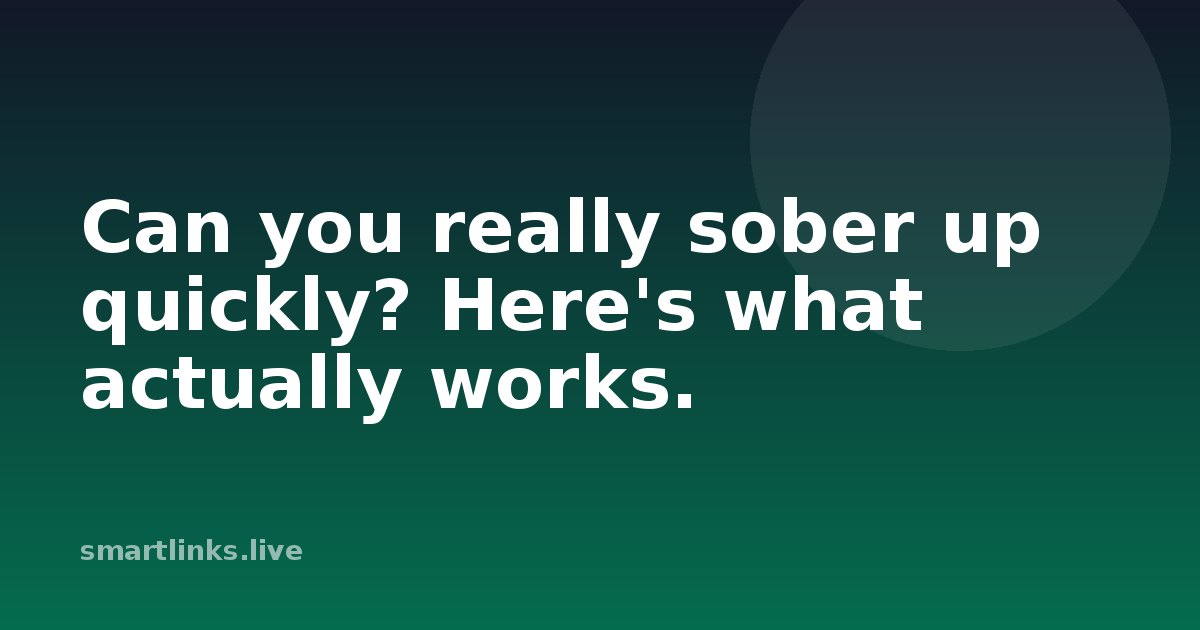 Illustration for Can you really sober up quickly? Here's what actually works.