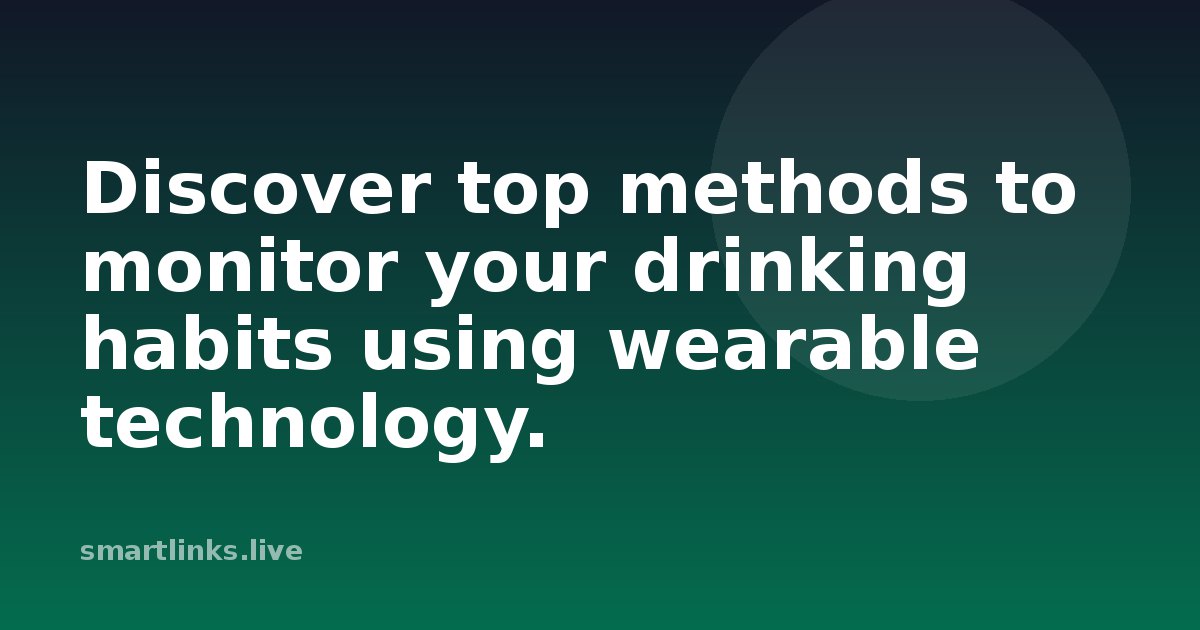 Illustration for Discover top methods to monitor your drinking habits using wearable technology.