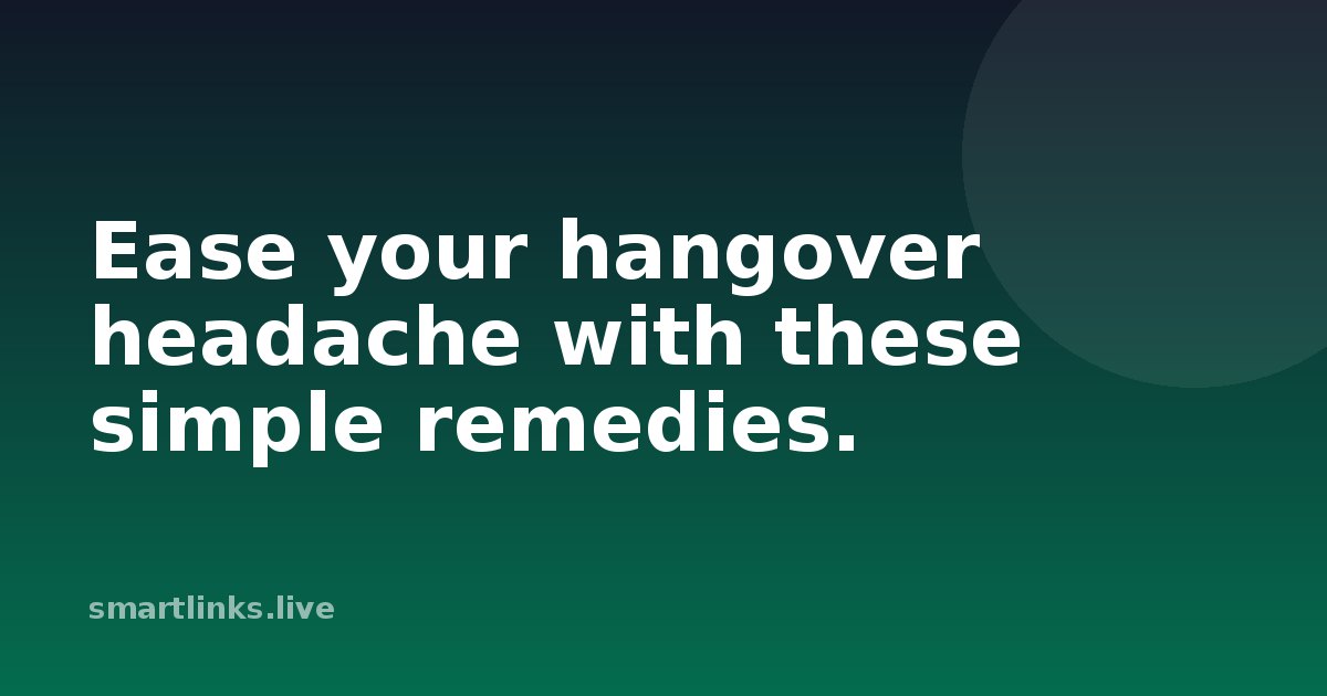 Illustration for Ease your hangover headache with these simple remedies.