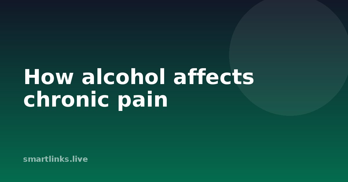 Illustration for How alcohol affects chronic pain