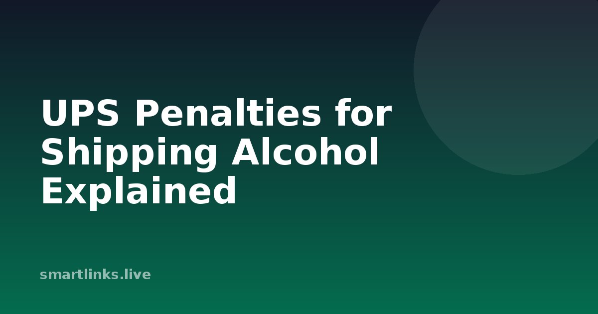 Illustration for UPS Penalties for Shipping Alcohol Explained