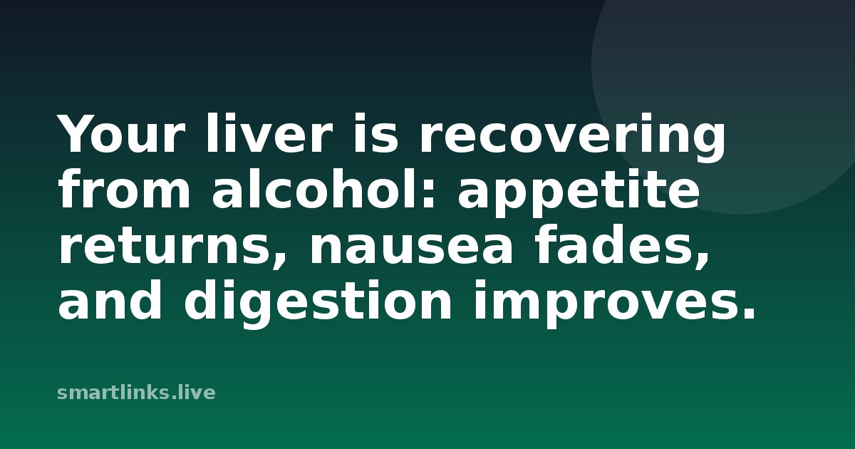 Illustration for Your liver is recovering from alcohol: appetite returns, nausea fades, and digestion improves.